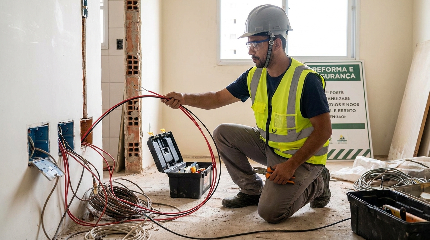 Substituição de fios antigos em Ribeirão Preto‑SP
